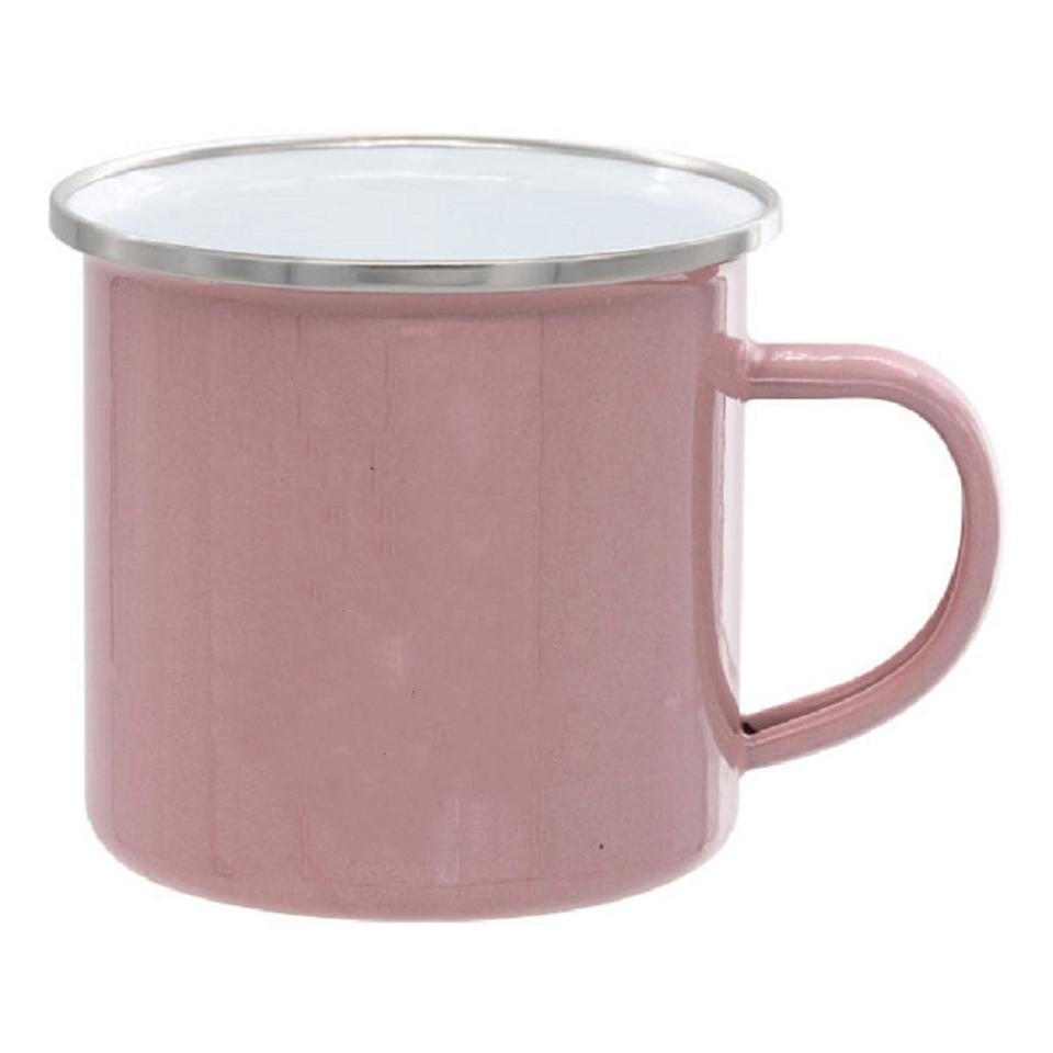 Enamel Mug With Silver Rim Sublimation