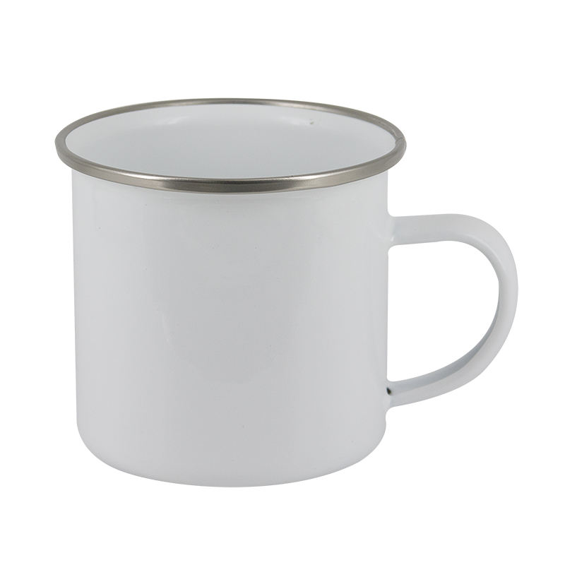 Enamel Cup with Silver Rim Outdoor Camping Mug