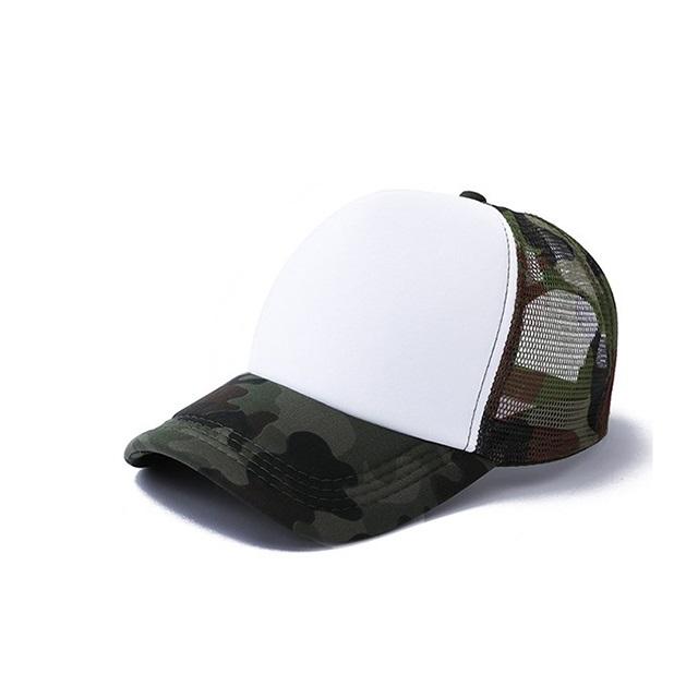 OEM Adjustable Low Profile Sublimation Mesh Camo Trucker Cap Blank Baseball