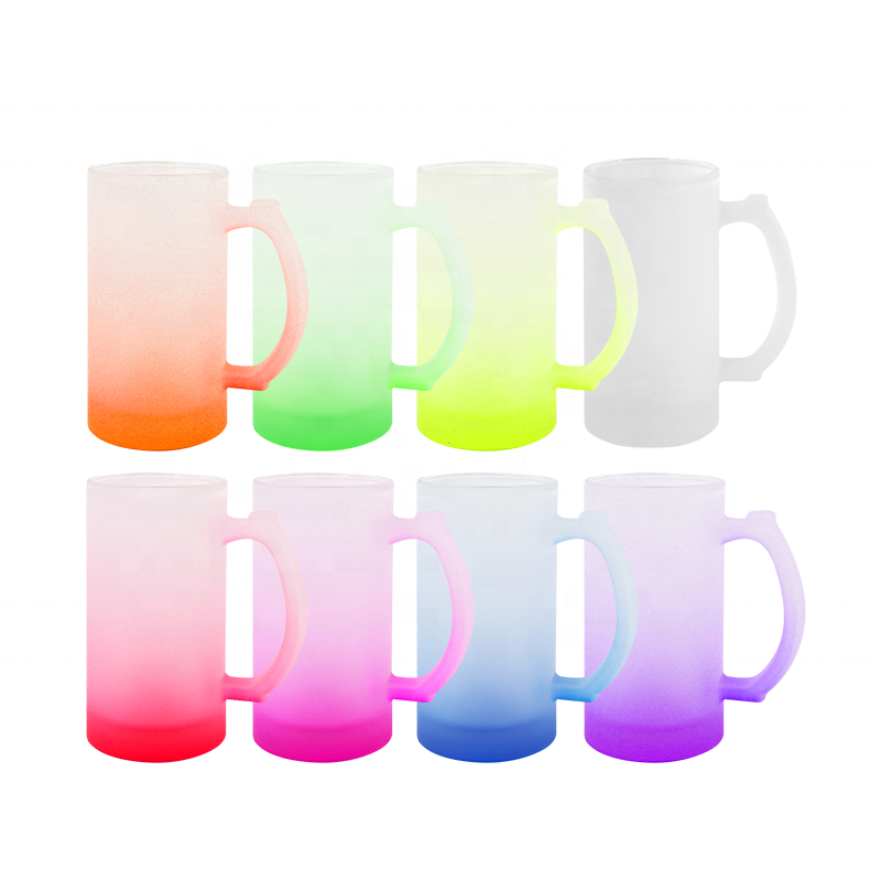 16oz Sublimation Mug Glass Frosted Blanks Cups Tea Beer Mug Matte Sublimation Beer Mug