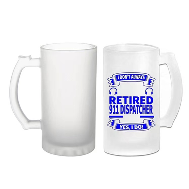 Sublimation Customized 16oz Glass Beer Mug  Frozen