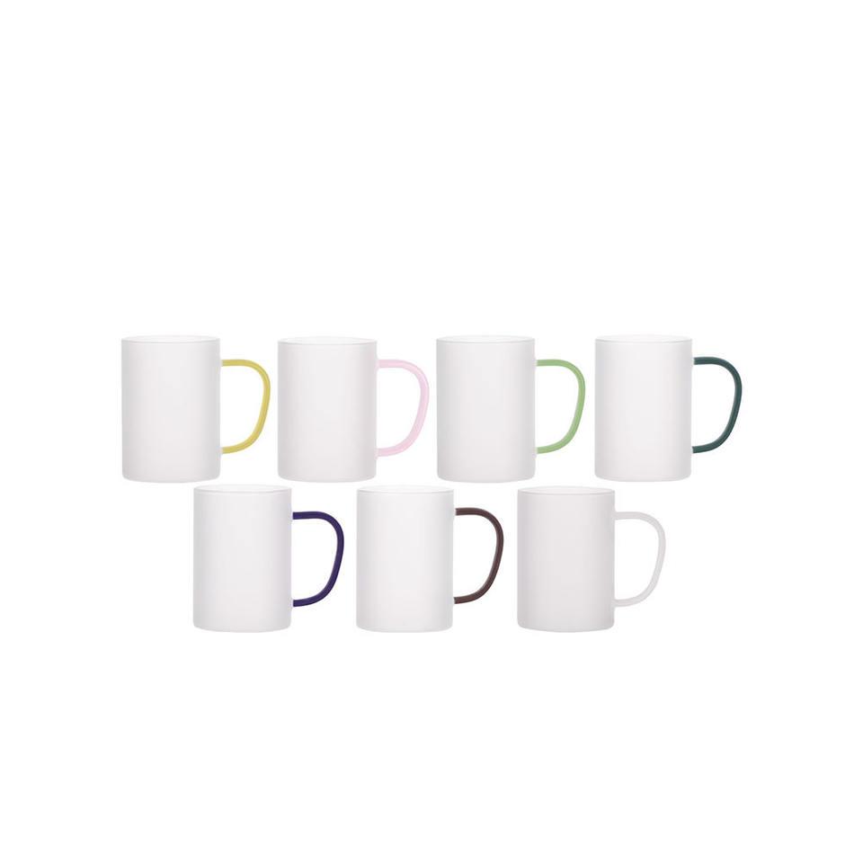 Sublimation Glassware Cups With Colorful Handle