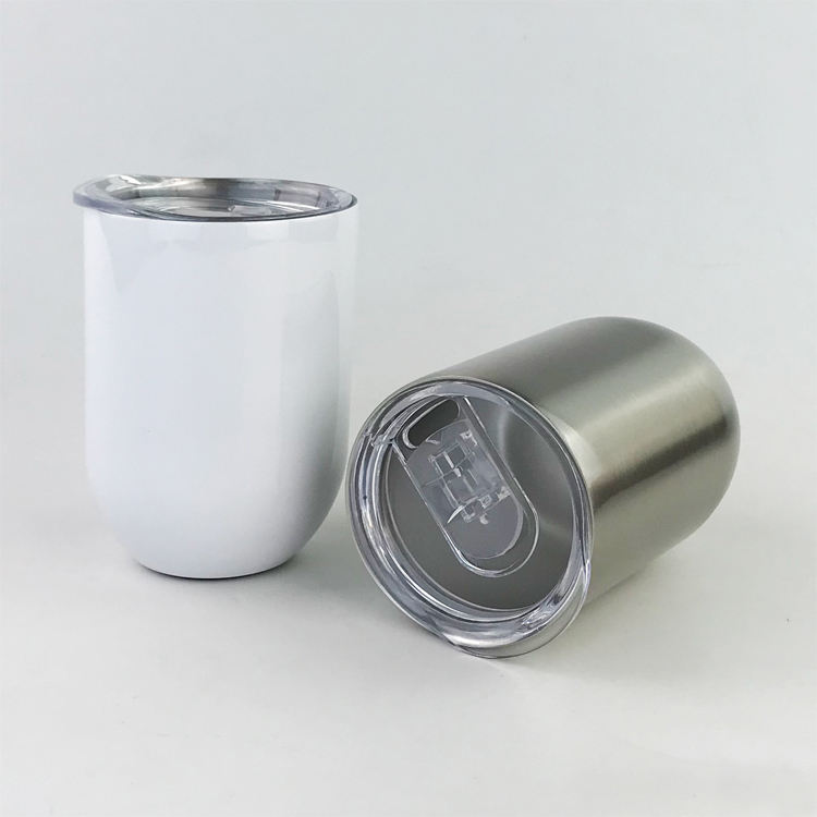 Stainless Steel Blanks 12oz Egg Shape Wine Mug Coffee Travel Tumblers